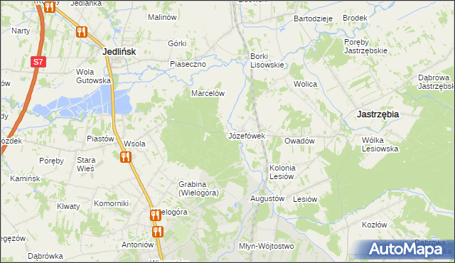 mapa Józefówek, Józefówek na mapie Targeo