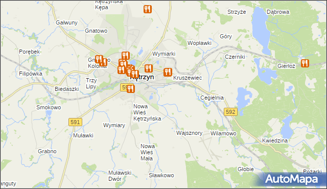 mapa Jurki gmina Kętrzyn, Jurki gmina Kętrzyn na mapie Targeo