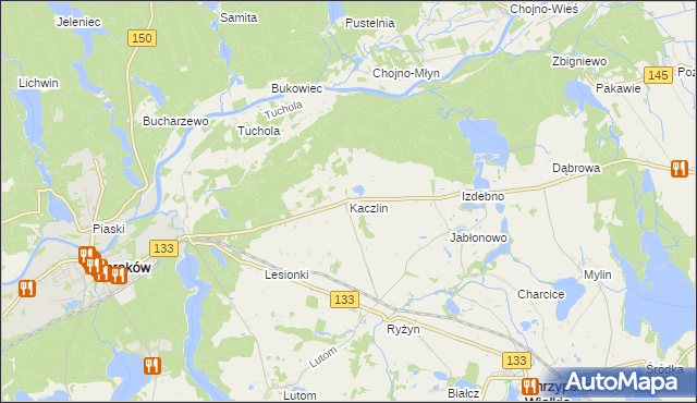 mapa Kaczlin, Kaczlin na mapie Targeo