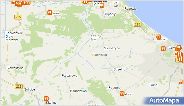 mapa Kaczyniec gmina Puck, Kaczyniec gmina Puck na mapie Targeo