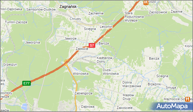 mapa Kajetanów Dolny, Kajetanów Dolny na mapie Targeo