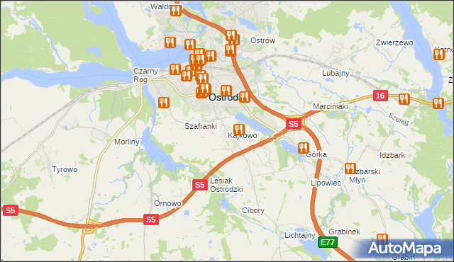 mapa Kajkowo, Kajkowo na mapie Targeo