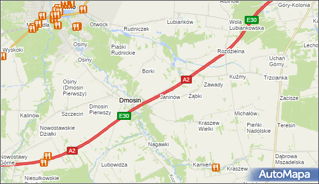 mapa Kałęczew gmina Dmosin, Kałęczew gmina Dmosin na mapie Targeo