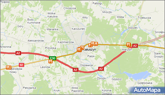 mapa Kałuszyn powiat miński, Kałuszyn powiat miński na mapie Targeo