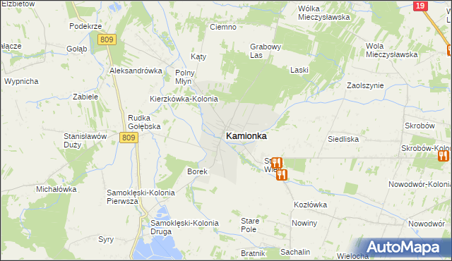 mapa Kamionka powiat lubartowski, Kamionka powiat lubartowski na mapie Targeo