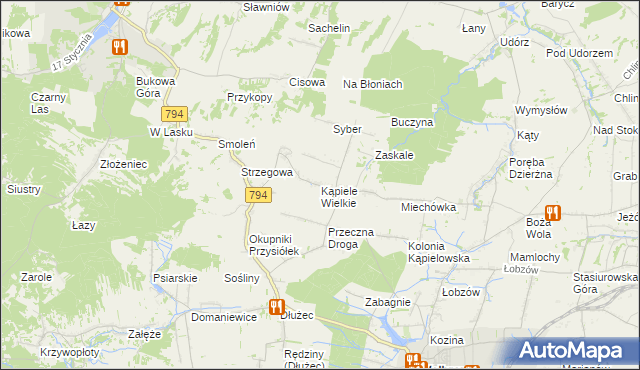 mapa Kąpiele Wielkie, Kąpiele Wielkie na mapie Targeo