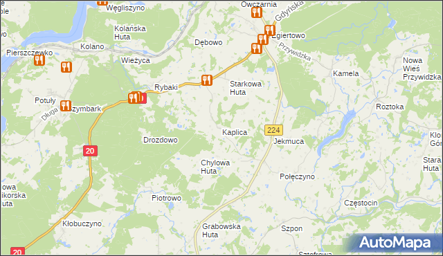 mapa Kaplica, Kaplica na mapie Targeo