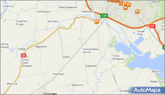 mapa Karczowiska Górne, Karczowiska Górne na mapie Targeo