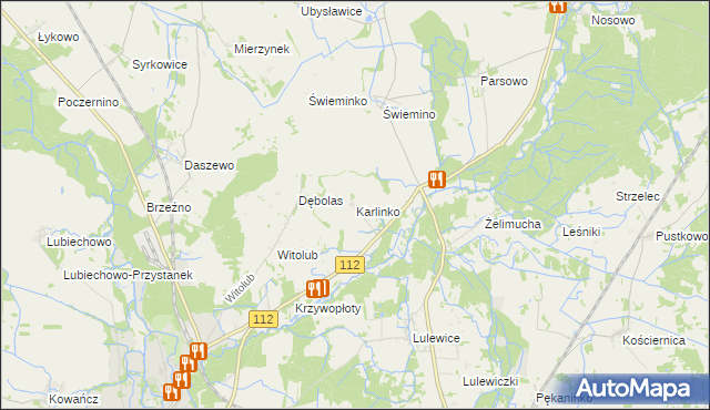 mapa Karlinko, Karlinko na mapie Targeo