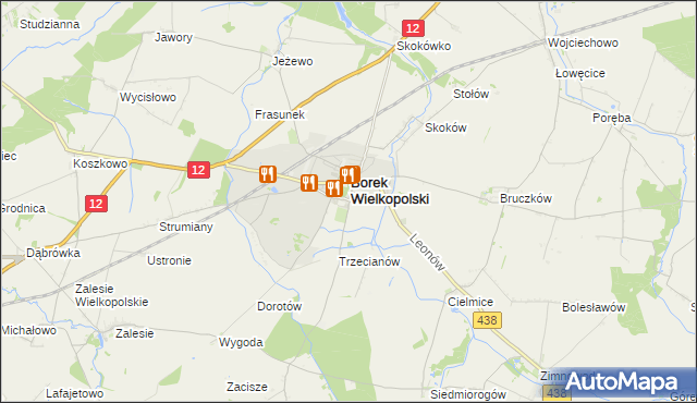 mapa Karolew gmina Borek Wielkopolski, Karolew gmina Borek Wielkopolski na mapie Targeo