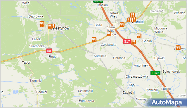 mapa Karpiska, Karpiska na mapie Targeo