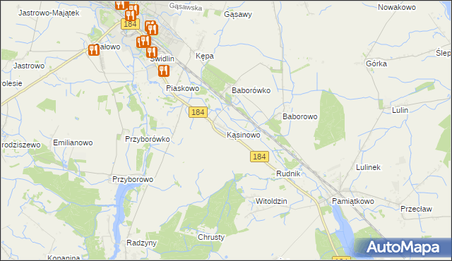 mapa Kąsinowo, Kąsinowo na mapie Targeo