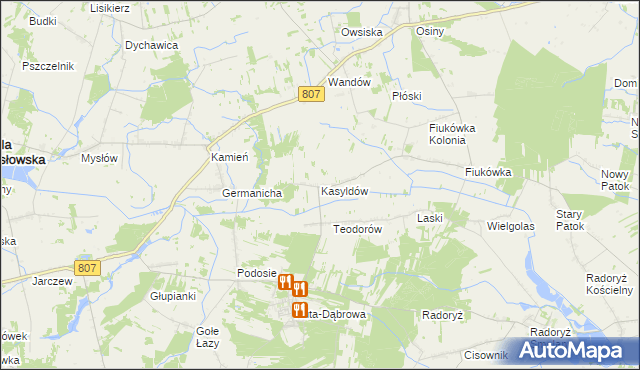 mapa Kasyldów, Kasyldów na mapie Targeo