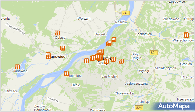 mapa Kazimierz Dolny, Kazimierz Dolny na mapie Targeo