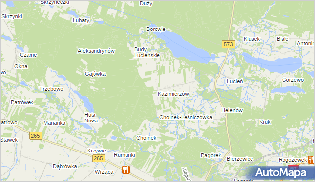 mapa Kazimierzów gmina Gostynin, Kazimierzów gmina Gostynin na mapie Targeo