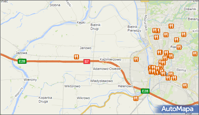 mapa Kazimierzowo gmina Elbląg, Kazimierzowo gmina Elbląg na mapie Targeo
