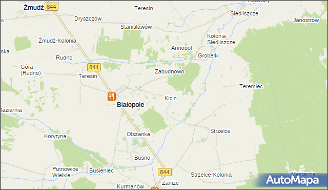 mapa Kicin gmina Białopole, Kicin gmina Białopole na mapie Targeo