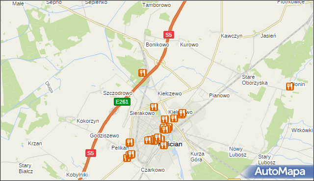 mapa Kiełczewo, Kiełczewo na mapie Targeo