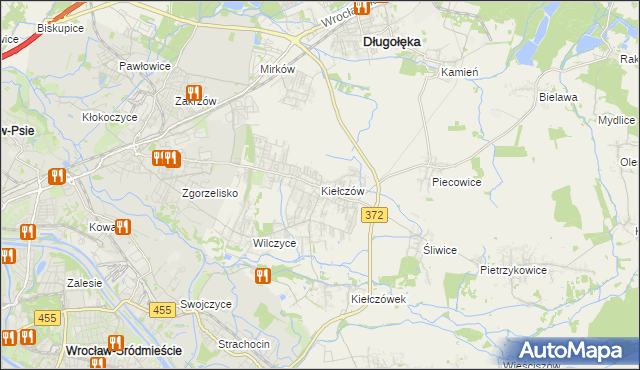 mapa Kiełczów, Kiełczów na mapie Targeo