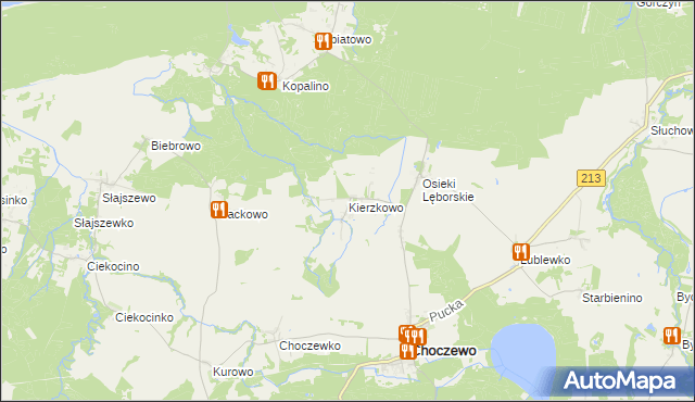 mapa Kierzkowo gmina Choczewo, Kierzkowo gmina Choczewo na mapie Targeo