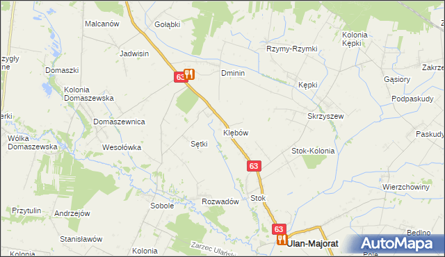 mapa Klębów, Klębów na mapie Targeo