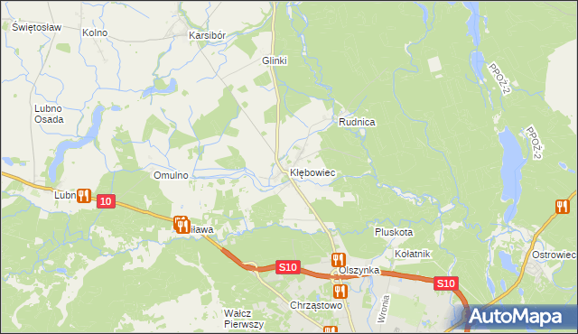 mapa Kłębowiec, Kłębowiec na mapie Targeo