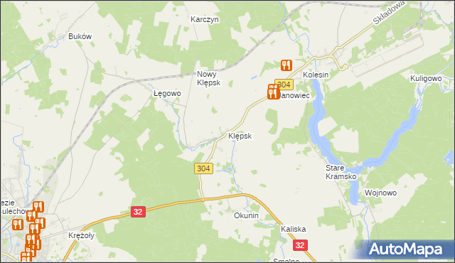 mapa Klępsk, Klępsk na mapie Targeo