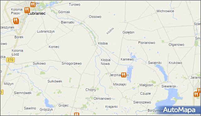 mapa Kłobia Nowa, Kłobia Nowa na mapie Targeo