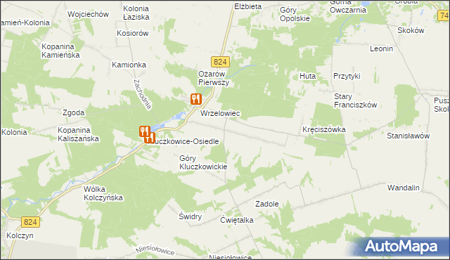 mapa Kluczkowice, Kluczkowice na mapie Targeo