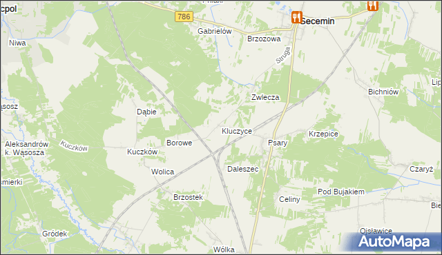 mapa Kluczyce, Kluczyce na mapie Targeo