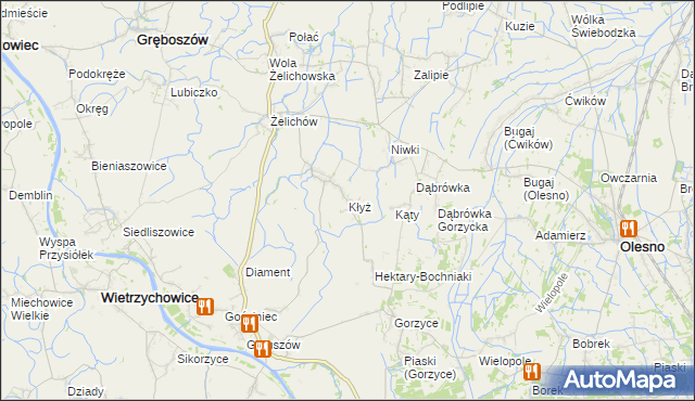 mapa Kłyż, Kłyż na mapie Targeo