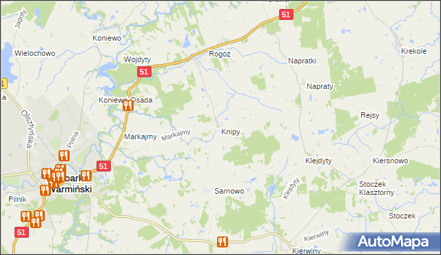 mapa Knipy, Knipy na mapie Targeo