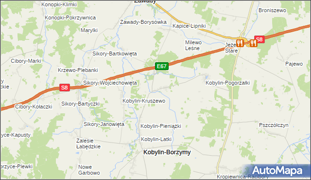 mapa Kobylin-Cieszymy, Kobylin-Cieszymy na mapie Targeo
