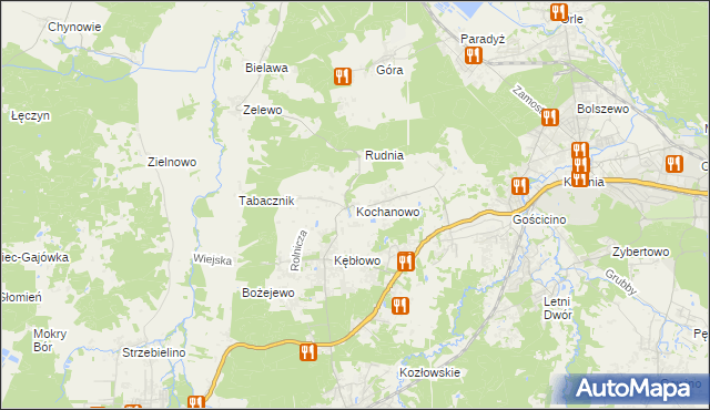 mapa Kochanowo gmina Luzino, Kochanowo gmina Luzino na mapie Targeo
