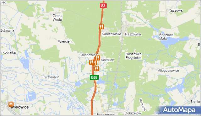 mapa Kochlice, Kochlice na mapie Targeo