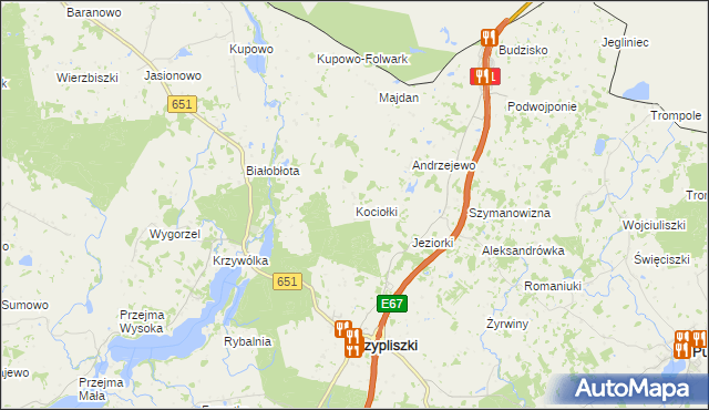 mapa Kociołki gmina Szypliszki, Kociołki gmina Szypliszki na mapie Targeo