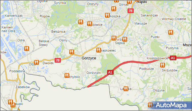 mapa Kolonia Fryderyka, Kolonia Fryderyka na mapie Targeo