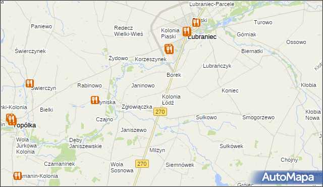 mapa Kolonia Łódź, Kolonia Łódź na mapie Targeo