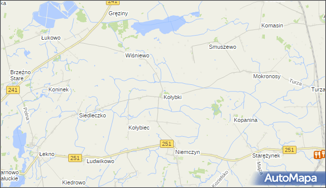 mapa Kołybki, Kołybki na mapie Targeo