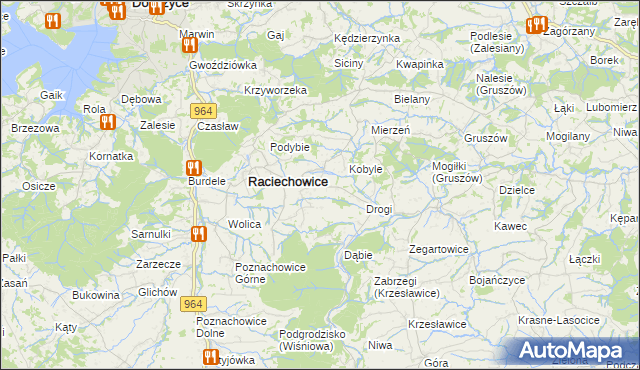 mapa Komorniki gmina Raciechowice, Komorniki gmina Raciechowice na mapie Targeo