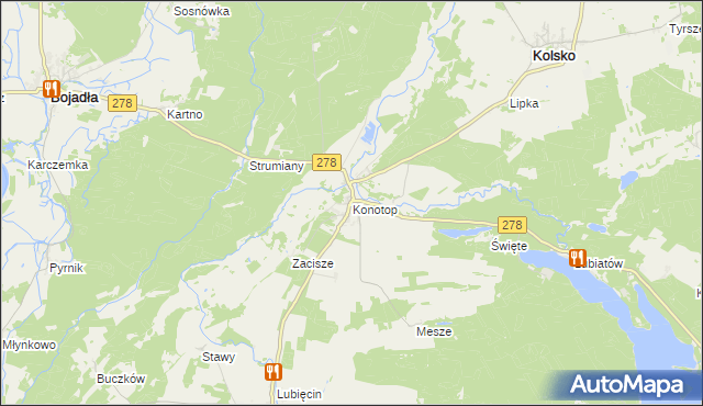 mapa Konotop gmina Kolsko, Konotop gmina Kolsko na mapie Targeo