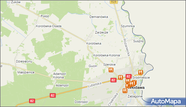mapa Korolówka-Kolonia, Korolówka-Kolonia na mapie Targeo