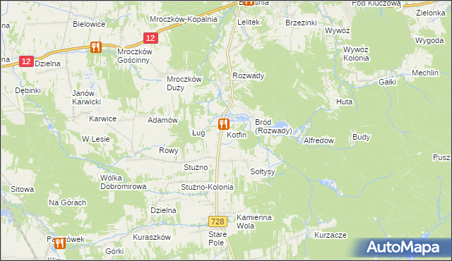 mapa Kotfin gmina Gielniów, Kotfin gmina Gielniów na mapie Targeo