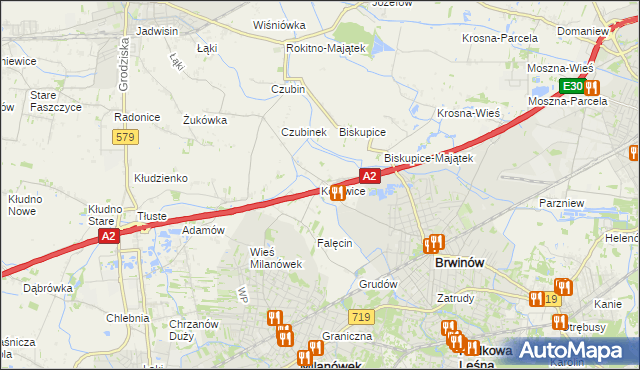 mapa Kotowice gmina Brwinów, Kotowice gmina Brwinów na mapie Targeo