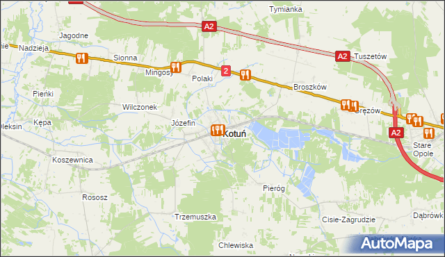 mapa Kotuń powiat siedlecki, Kotuń powiat siedlecki na mapie Targeo