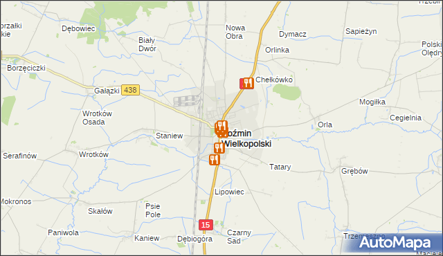 mapa Koźmin Wielkopolski, Koźmin Wielkopolski na mapie Targeo