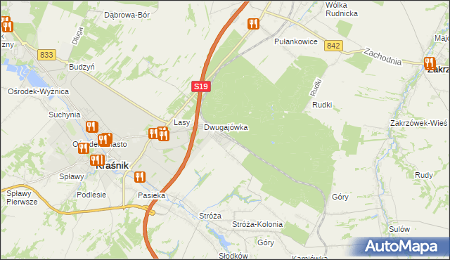 mapa Kraśnik powiat kraśnicki, Kraśnik powiat kraśnicki na mapie Targeo