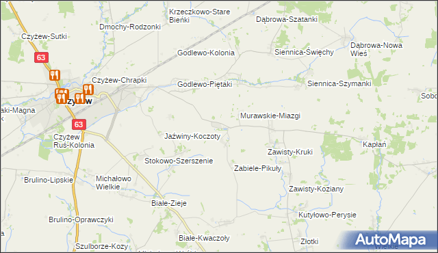 mapa Kraszewo Czarne, Kraszewo Czarne na mapie Targeo