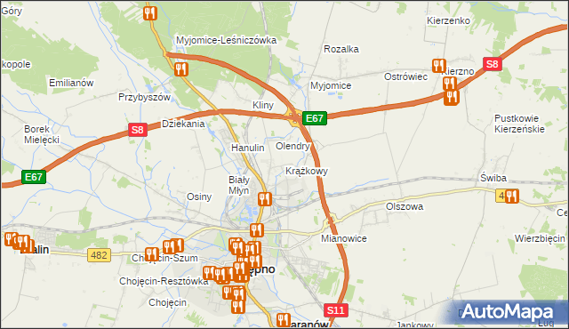 mapa Krążkowy, Krążkowy na mapie Targeo