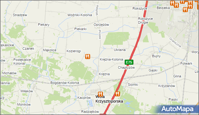 mapa Krężna-Kolonia, Krężna-Kolonia na mapie Targeo